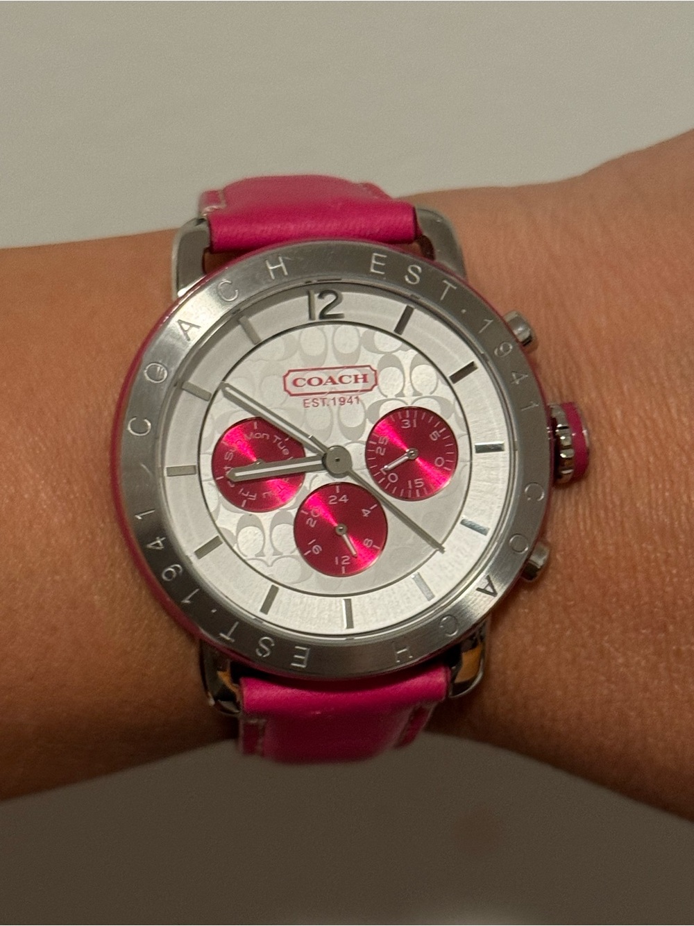 Coach Boyfriend Multifunction Watch (Magenta / Fuchsia Pink)